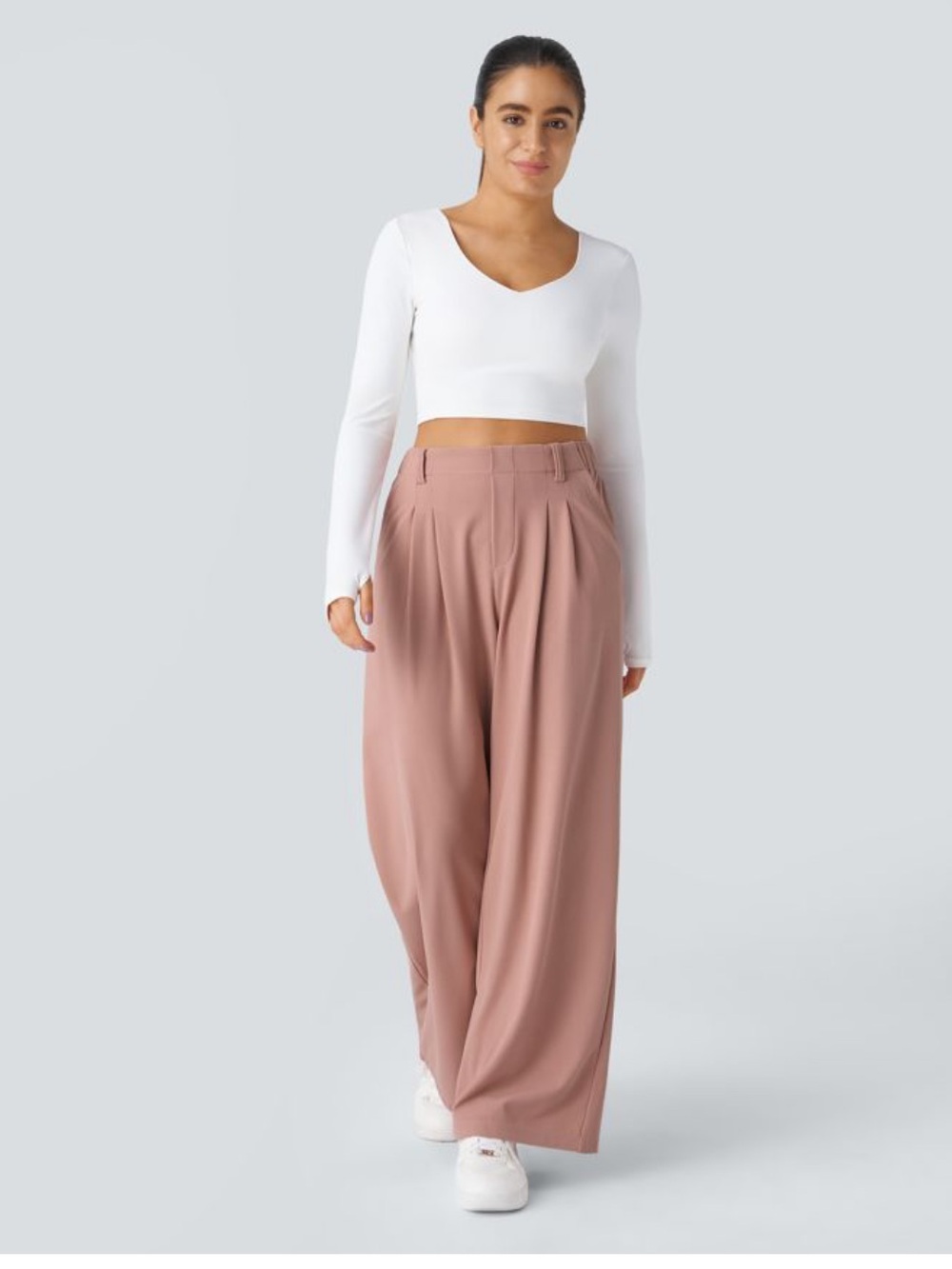 Halara Flex™ High Waisted Pocket
Wide Leg Waffle Work Pants Rise Tan Size SP - Picture 1 of 16